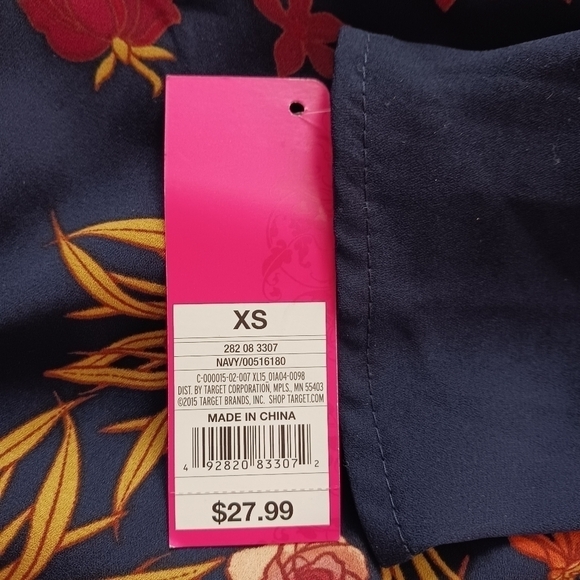 Xhilaration Floral and Navy Midi - Picture 7 of 8